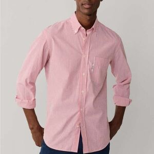 Faconnable Red Striped Button-Down Shirt